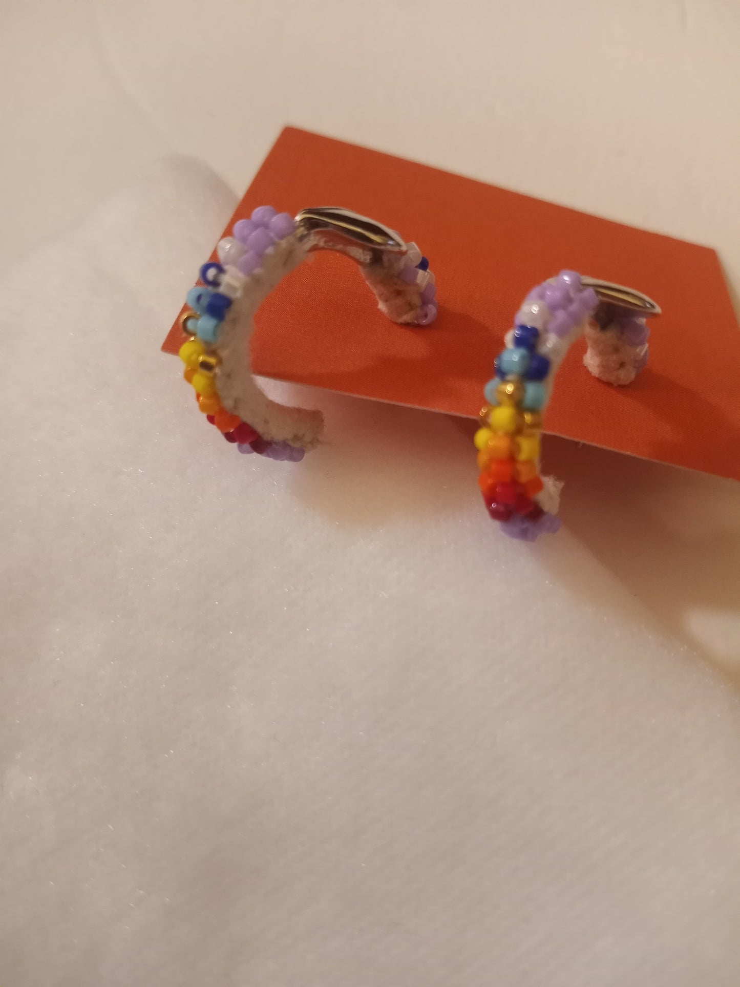 Sm purple hoop earrings